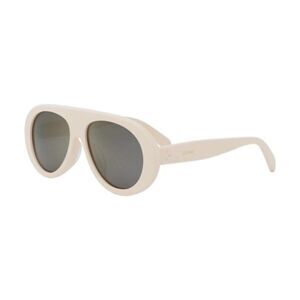 Celine Sunglasses Aviator Full Rim, Ivory Frame and Smoke Mirror Lens